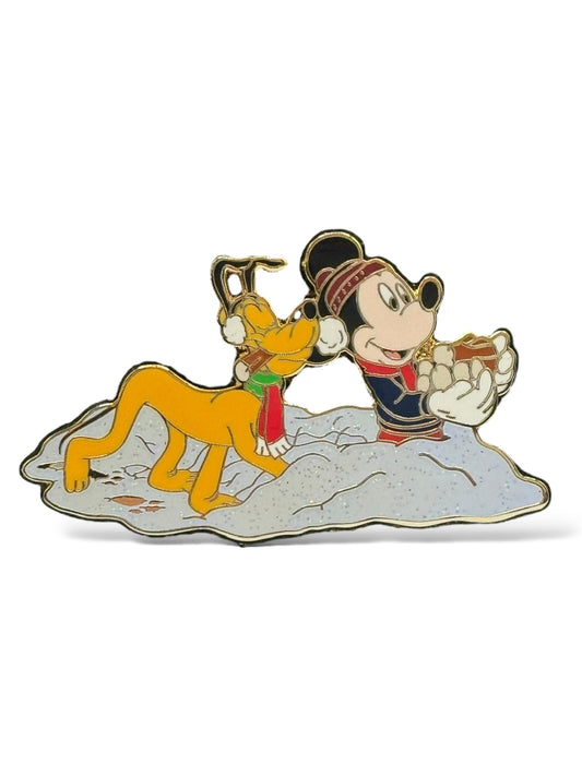 Disney Shopping Winter Whimsy Mickey and Pluto Pin