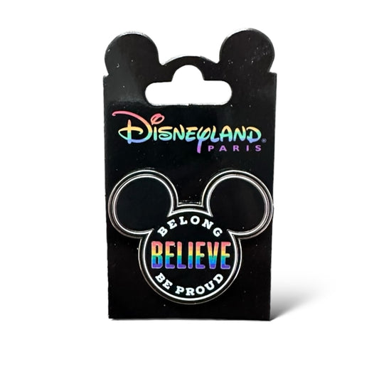 DLRP Belong, Believe, Be Proud Mickey Head Pin