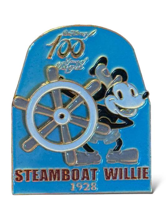 JDS 100 Years of Magic Blue Steamboat Willie Helm Spinner Pin