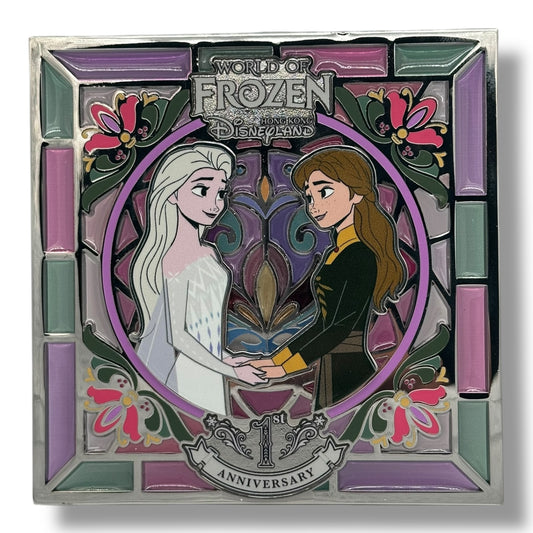 HKDL 1st Anniversary World of Frozen Stain Glass Jumbo Pin