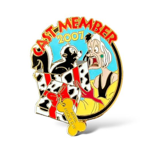 DEC Cast Member 2007 April Fools Day Cruella and Flower Pin