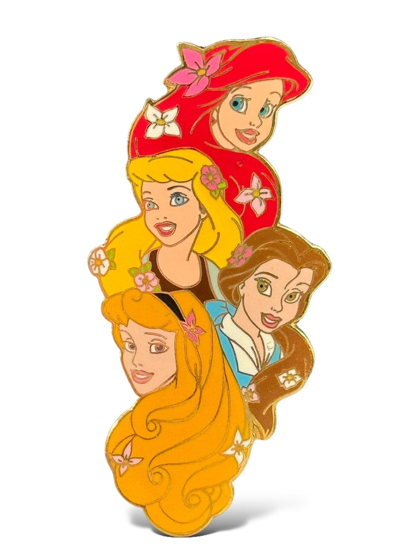 JDS Princess Portrait Tree Ariel, Cinderella, Belle, and Aurora Pin