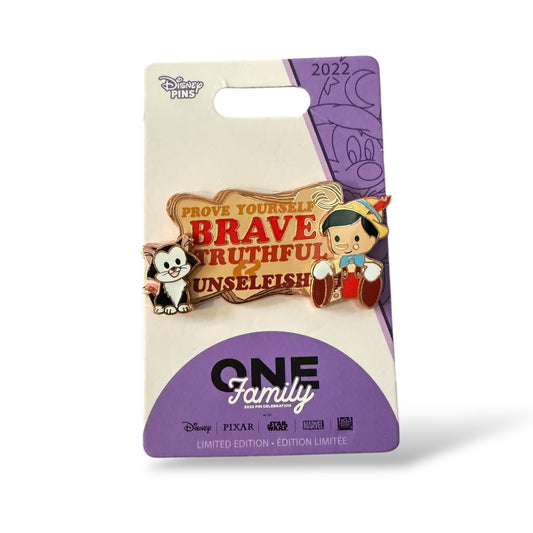 DLRP Prove Yourself Brave Truthful and Unselfish Pinocchio and Figaro Pin