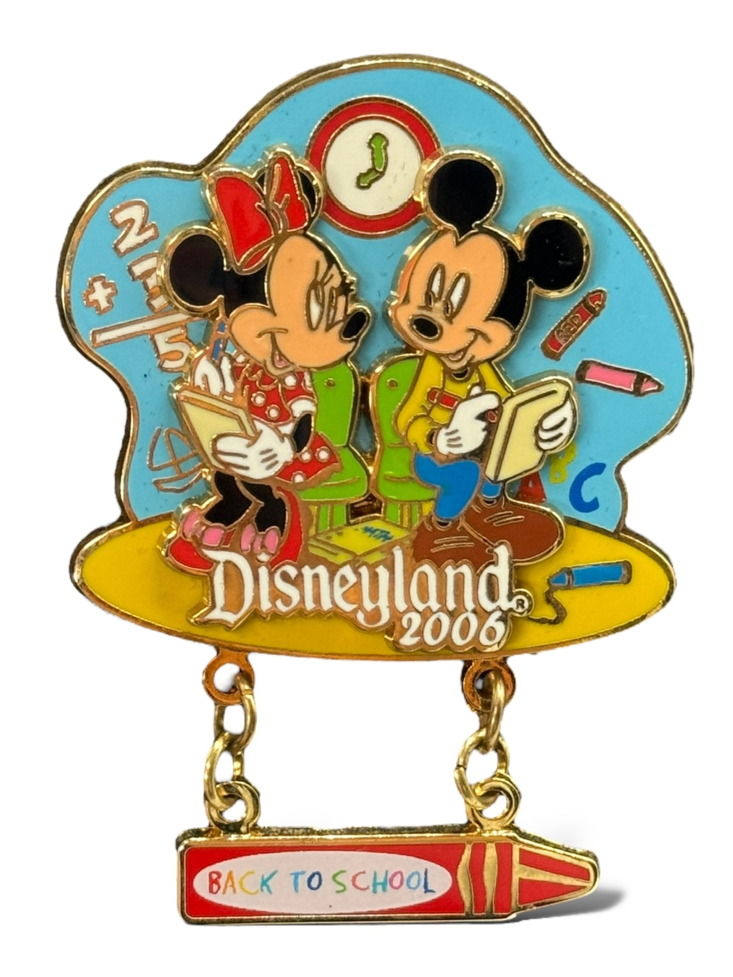 DLR Back to School 2006 Mickey and Minnie Dangle Pin