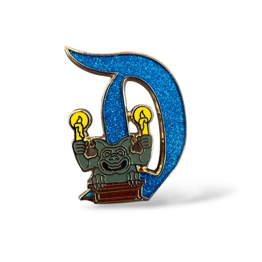 DLR Key to Disneyland Gothic Letter D Glittered Series Gargoyle Candelabra Pin