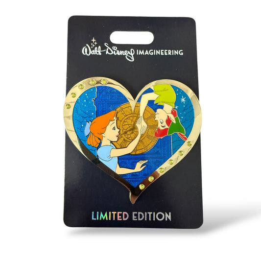 WDI Valentine Jeweled Heart Wendy and Peter Pan Pin