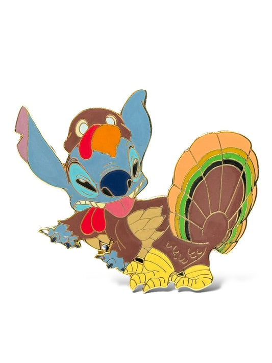 Disney Shopping Stitch as a Turkey Jumbo Pin