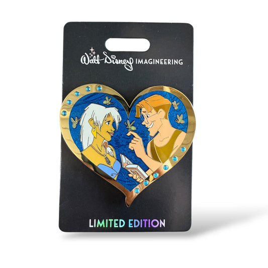 WDI Valentine Jeweled Heart Kida and Milo Pin