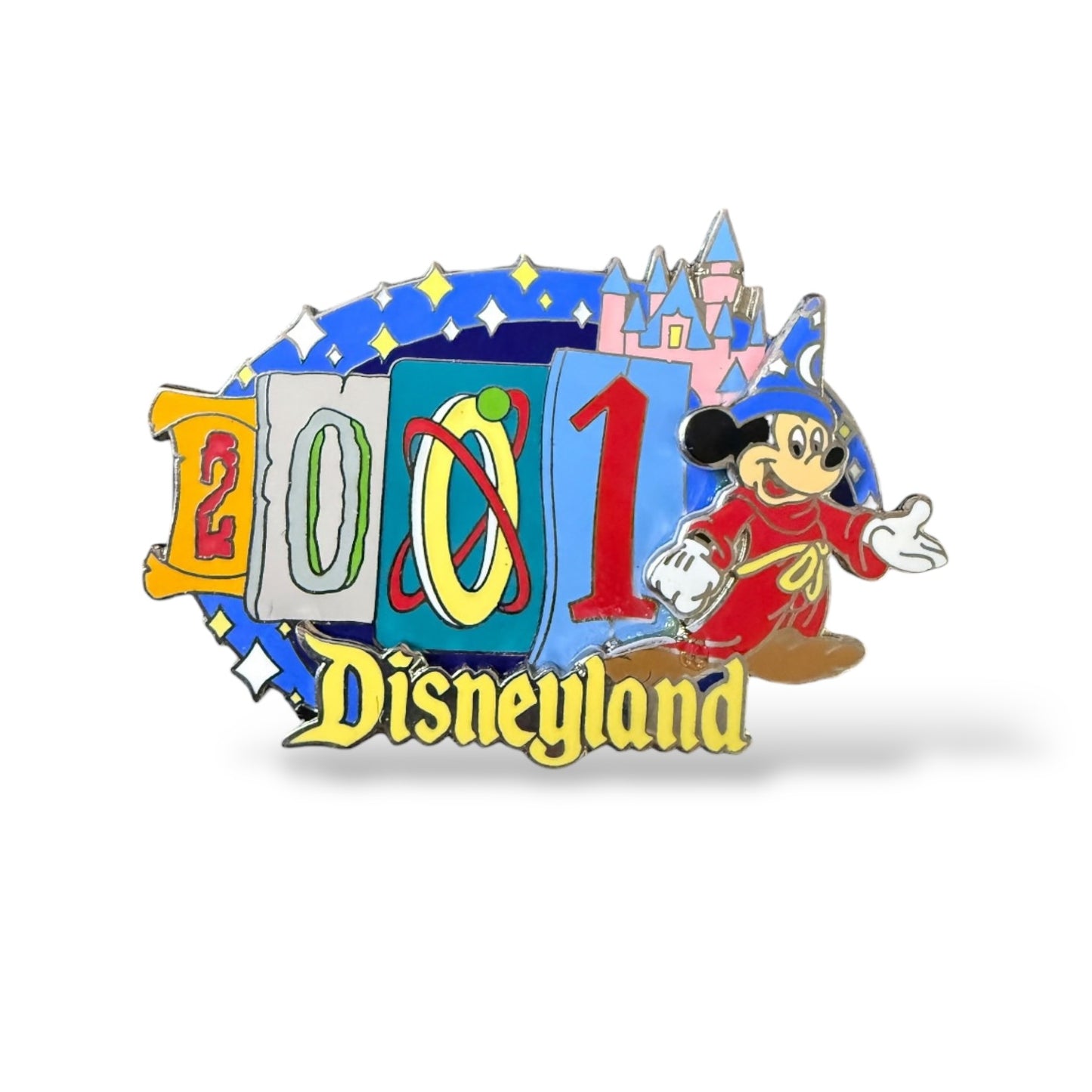DLR New Year 2001 Logo Sorcerer Mickey Pin