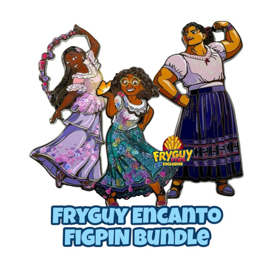 Encanto Glitter Mirabel, Luisa, and Isabela FiGPiN – FryGuy Pins Exclusive