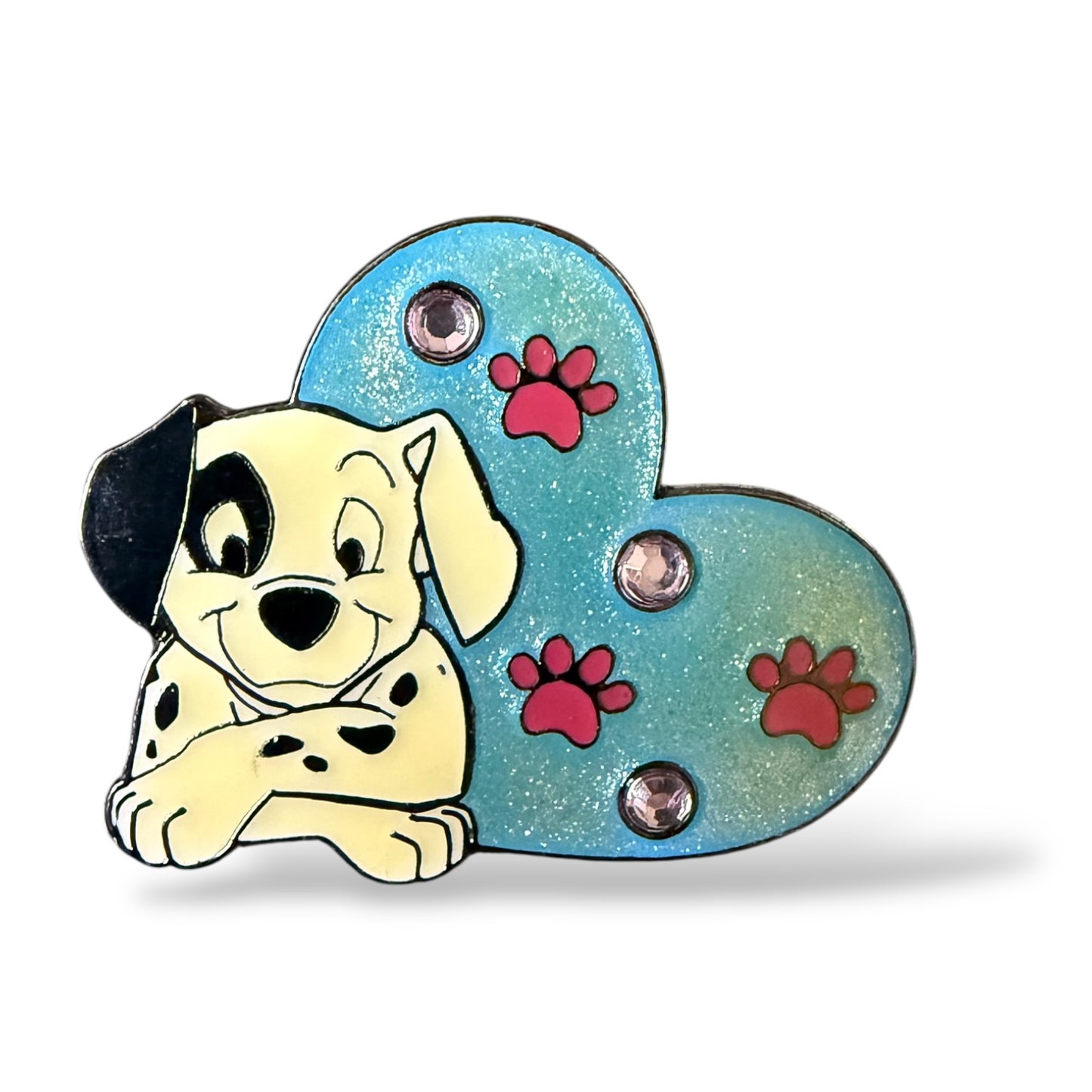 UKDS Dalmatian Patch in Jewel Heart Pin