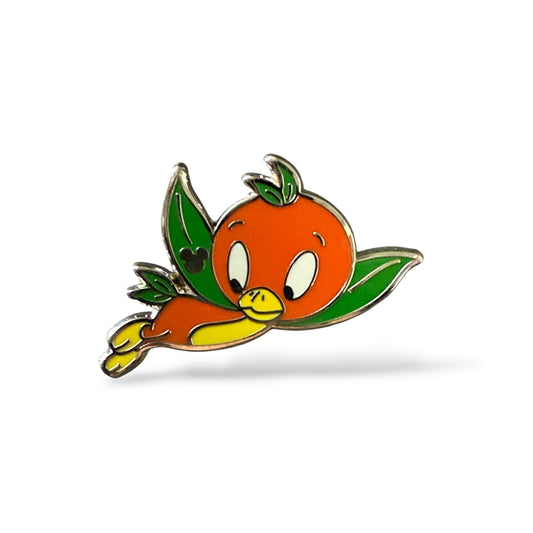 Cast Lanyard Orange Bird Flying Hidden Mickey Pin