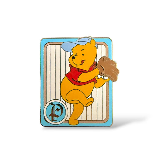 Cast Lanyard 100 Acre Wood Baseball Pooh Pitching Hidden Mickey Pin
