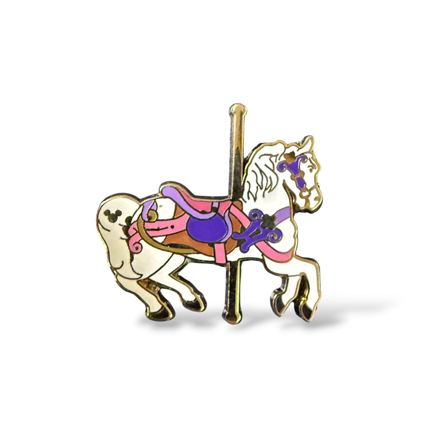 Cast Lanyard King Arthur Carrousel Horse Daisy Hidden Mickey Pin