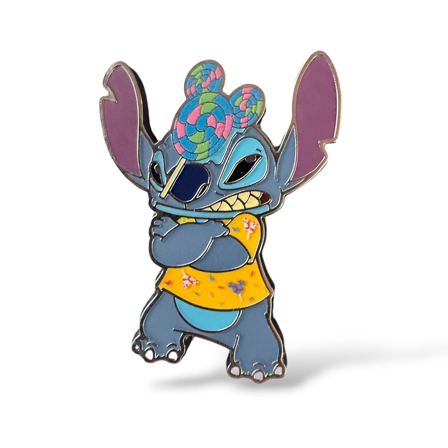 Disney Parks Stitch Attacks Snacks Lollipop Pin