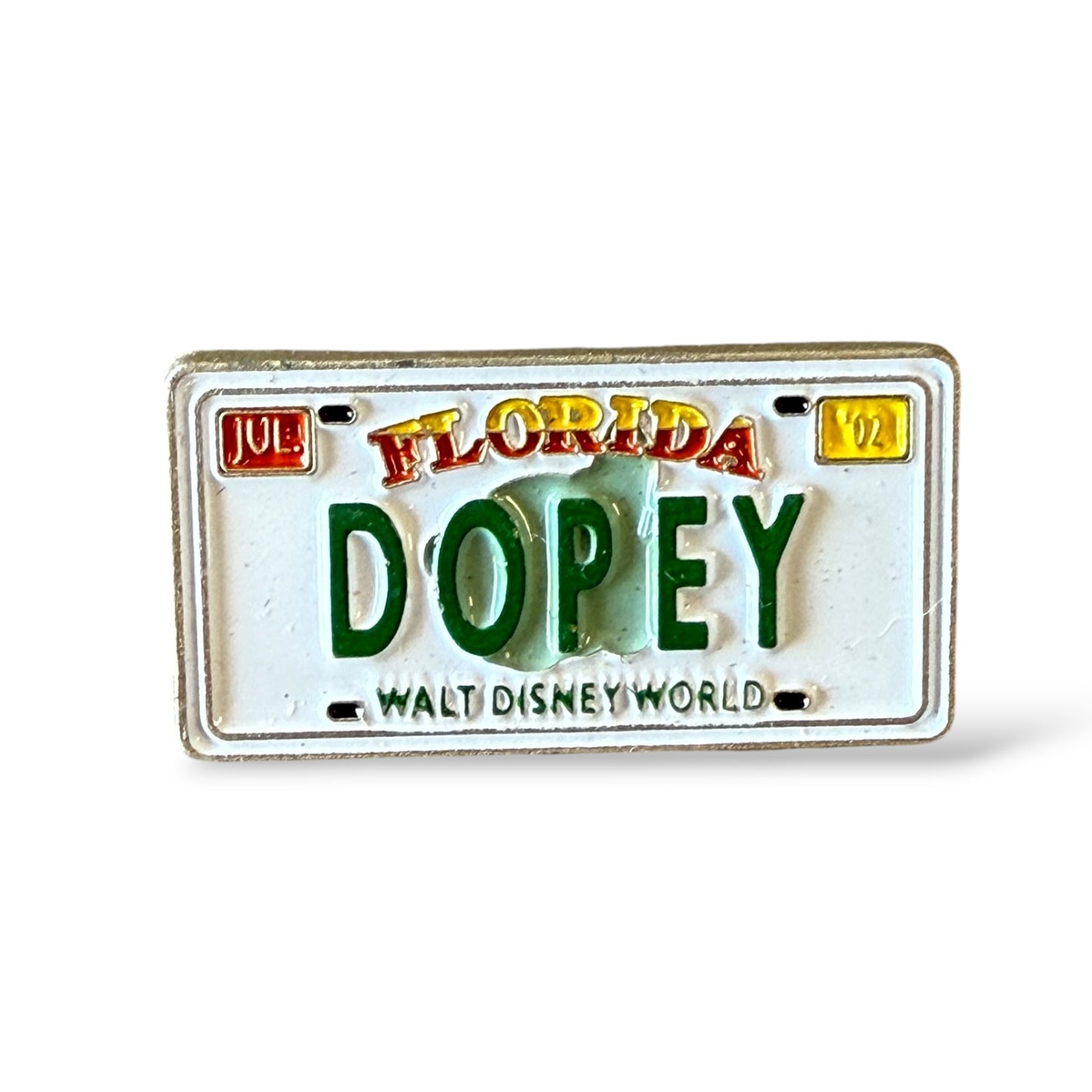 Cast Lanyard Florida License Plates Dopey Hidden Mickey Pin
