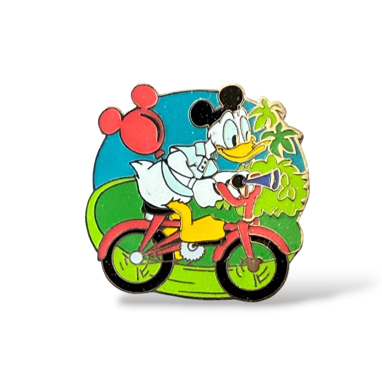 Cast Lanyard Recreation Donald Biking Hidden Mickey Pin