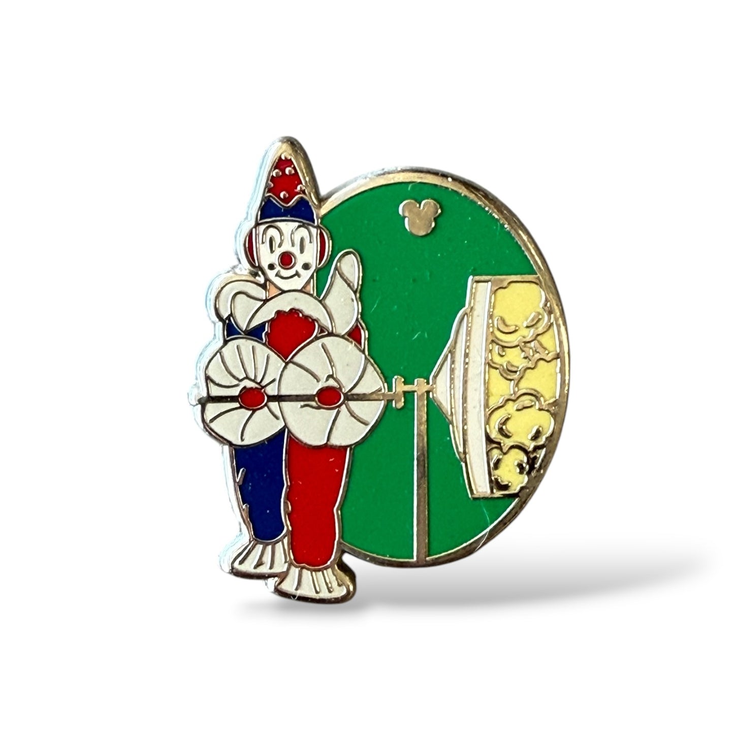 Cast Lanyard Popcorn Turners Red and Blue Clown Hidden Mickey Pin