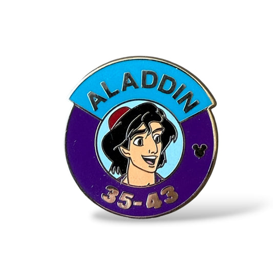 Cast Lanyard Magic Kingdom Parking Lot Sign Heroes Aladdin Hidden Mickey Pin