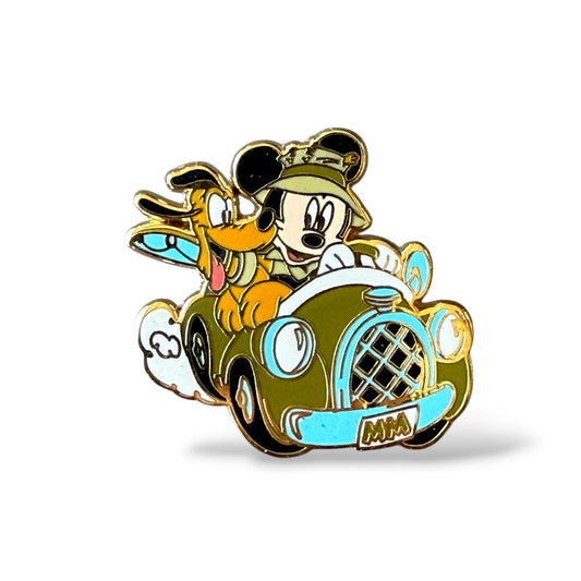 Cast Lanyard Gone Fishing Mickey and Pluto in a Car Front View Hidden Mickey Pin