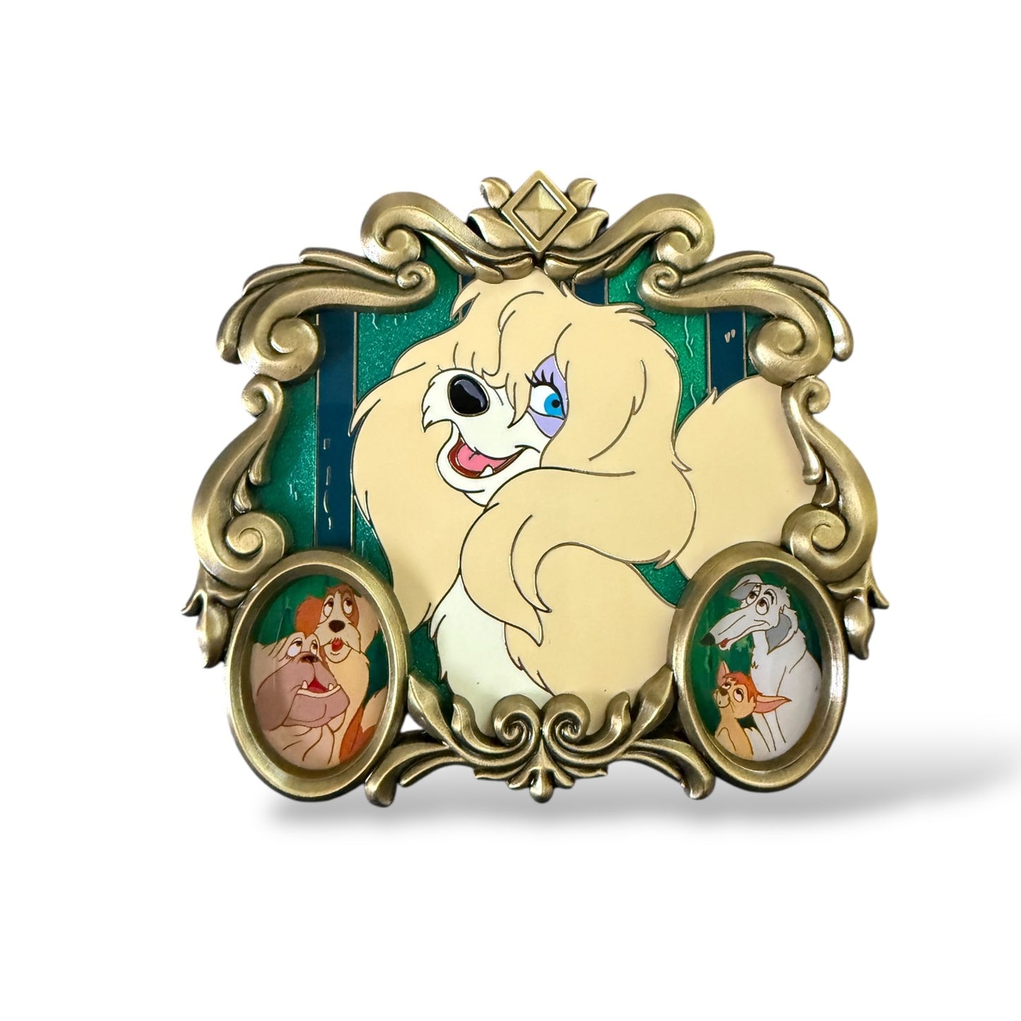 WDI 70th Anniversary Lady and the Tramp Jumbo Frames Peg with Boris, Bull, Toughy, Pedro Pin