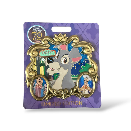 WDI 70th Anniversary Lady and the Tramp Jumbo Frames Tramp with Tony and Chef Joe Pin