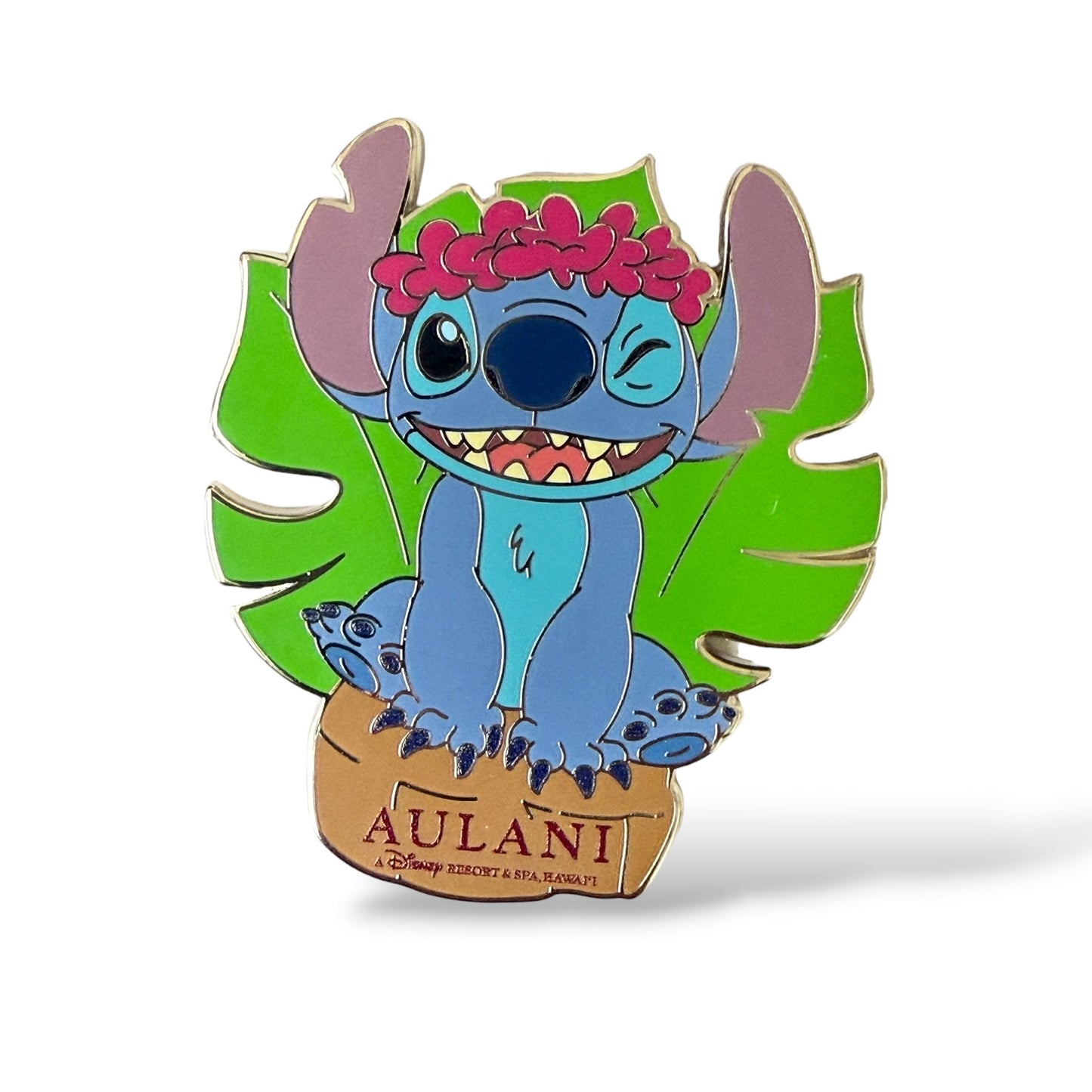 Disney Parks Aulani Stitch Tiki Statue Pose Pin