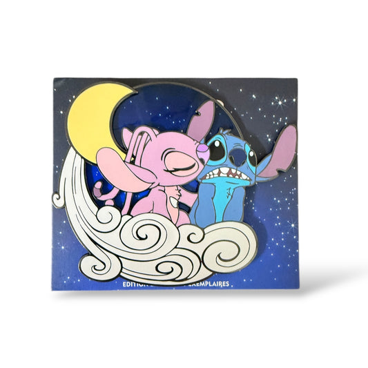 DLRP Moon Monthly Stitch and Angel Jumbo Pin