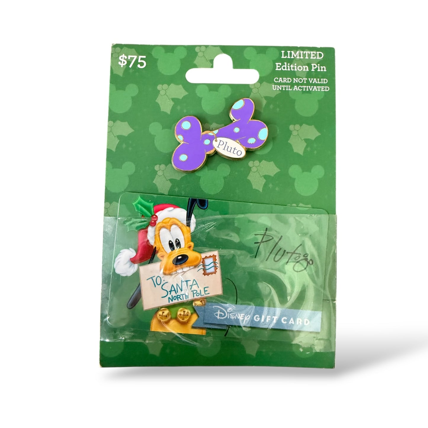 Disney Parks Pluto Purple Bone Gift Card Pin