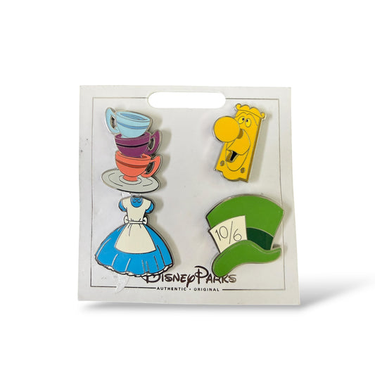Disney Parks Alice in Wonderland Icons Pin Set