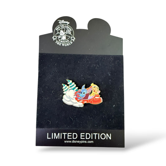 Disney Shopping Snow Lilo and Stitch Flying Spaceship Pin