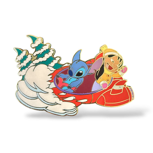 Disney Shopping Snow Lilo and Stitch Flying Spaceship Pin