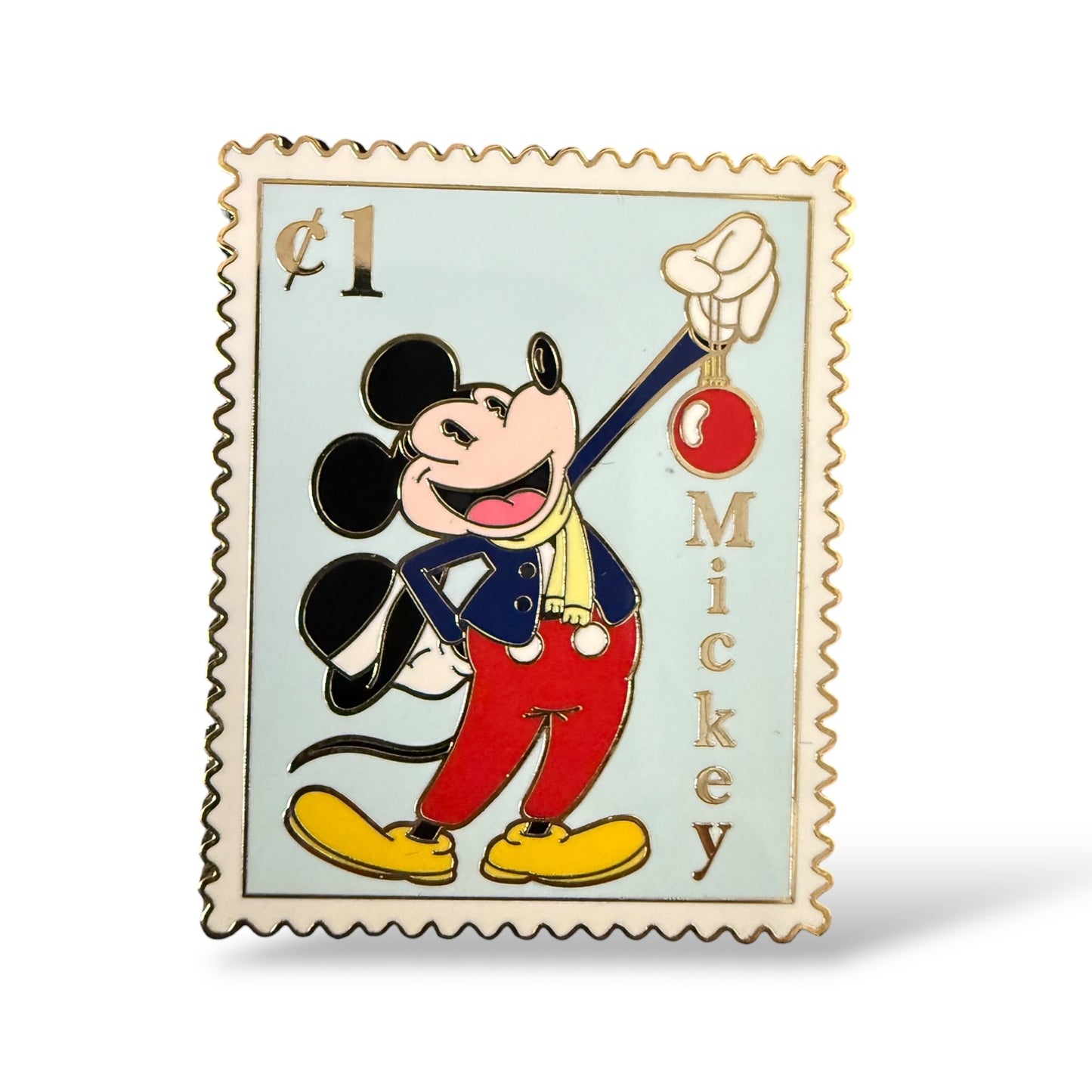 Disney Shopping Christmas Postage Stamp Mickey Mouse Pin