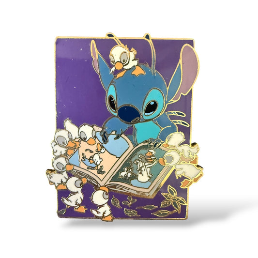 Disney Parks Stitch Reading the Ugly Duckling Book Pin