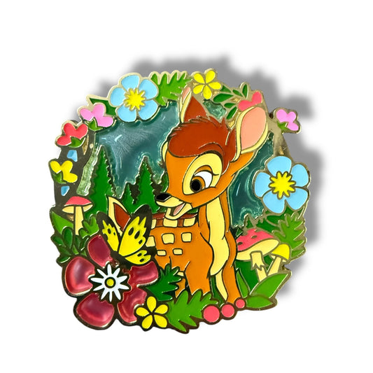 Disney Parks Bambi Floral Portrait Pin