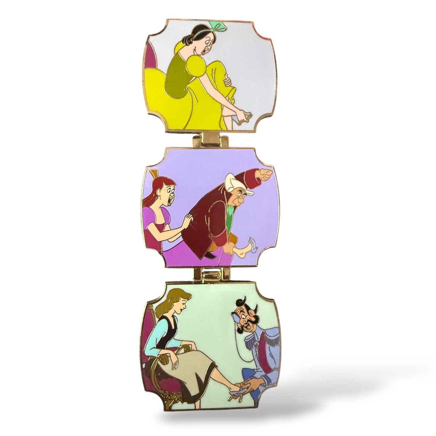 Disney Parks Cinderella 70th Anniversary Glass Slipper Stepsisters Hinged Pin