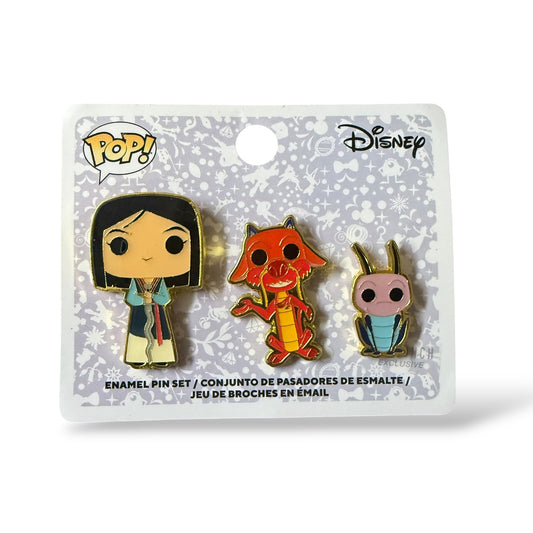 Loungefly Funko Pop! Mulan, Mushu, and Cri-kee Pin Set