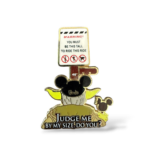 Disney Parks Star Wars Yoda Judge Me by My Size, Do You Ride Height Requirement Pin