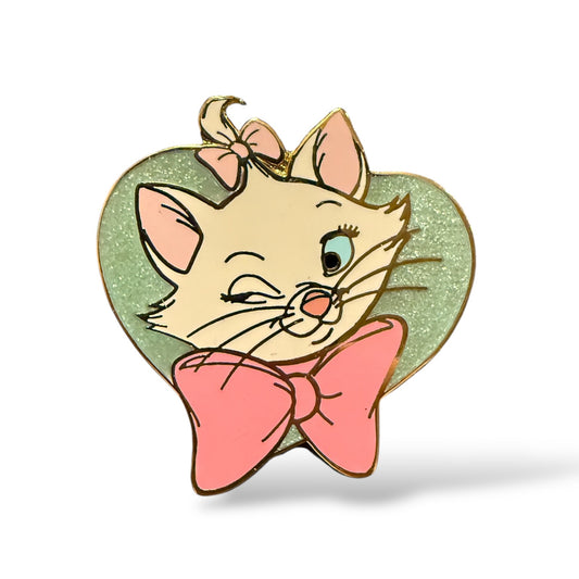 JDS Marie Aristocats Winking in a Blue Heart Pin