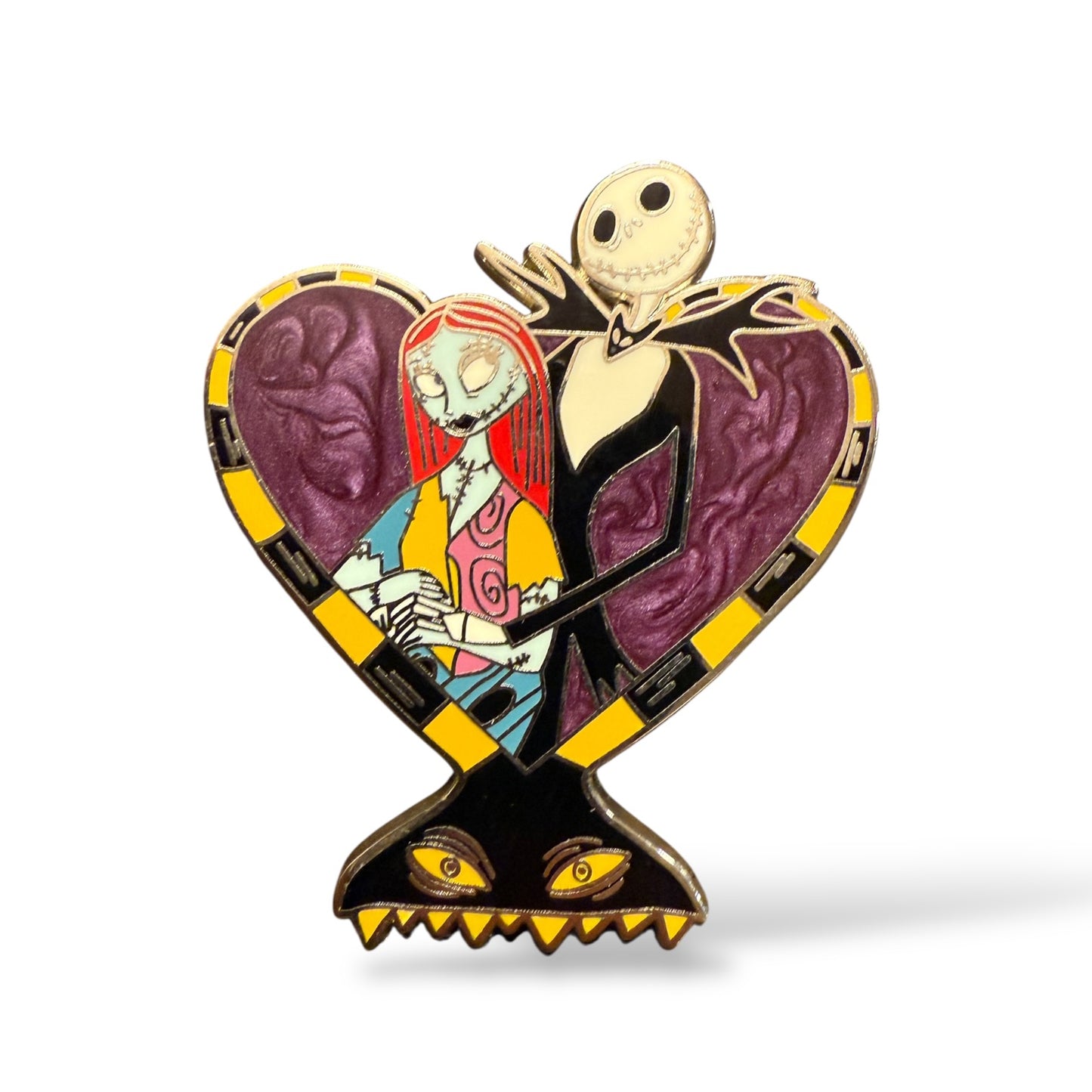 Disney Parks Nightmare Before Christmas Jack and Sally Harlequin Demon Heart Pin