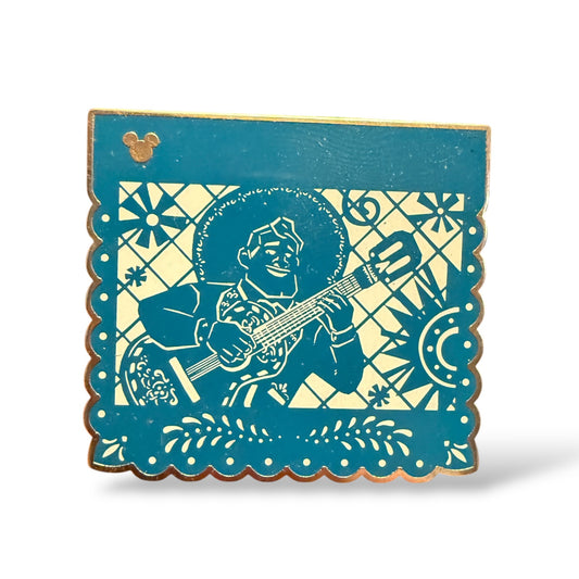 Cast Lanyard HKDL Papel Picado Ernesto de la Cruz Hidden Mickey Pin