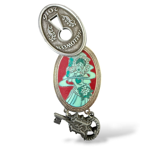 Disney Parks Halloween 2016 Haunted Mansion Lock and Key Bride Pin