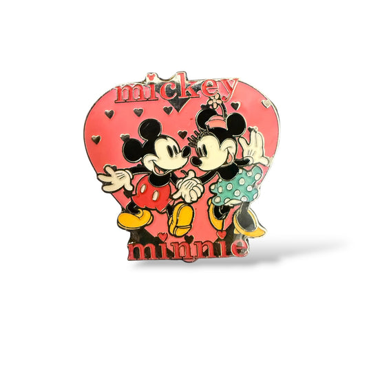Disney Parks Mickey and Minnie Couple Heart Pin