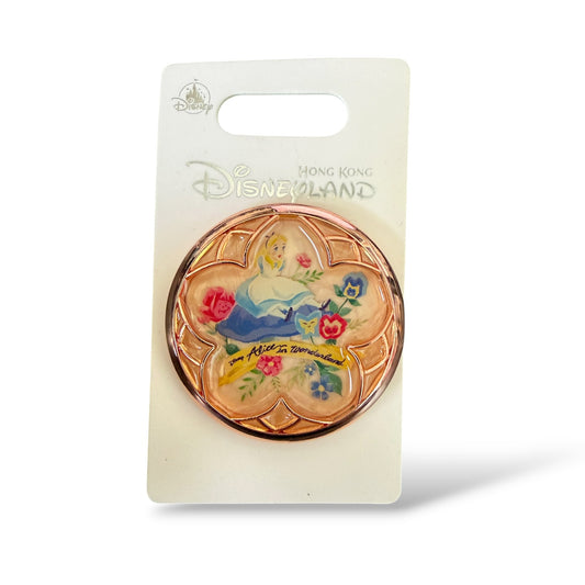 HKDL Rose Gold Circle Alice in Wonderland Pin