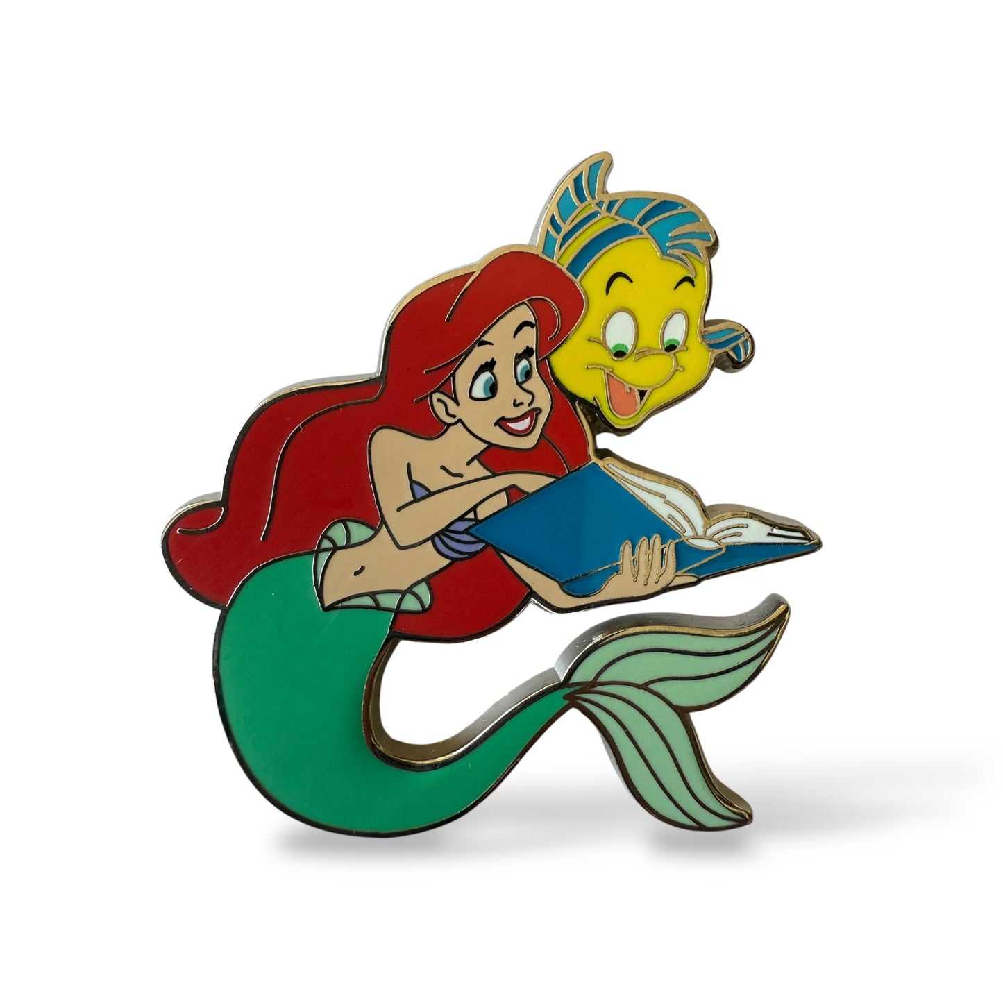 Disney Parks Ariel and Flounder Reading a Book Pin