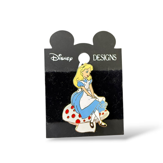 Disney Parks Core Character Alice Sitting on a Mushroom Blue Petticoat Ruffles Pin