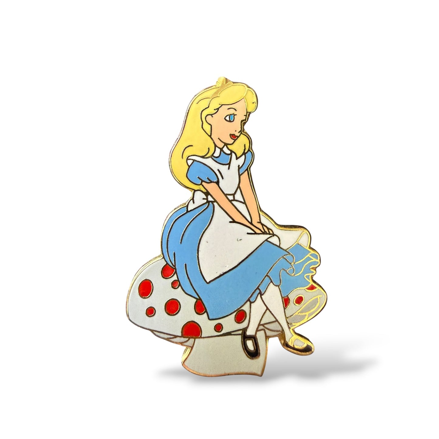 Disney Parks Core Character Alice Sitting on a Mushroom Blue Petticoat Ruffles Pin