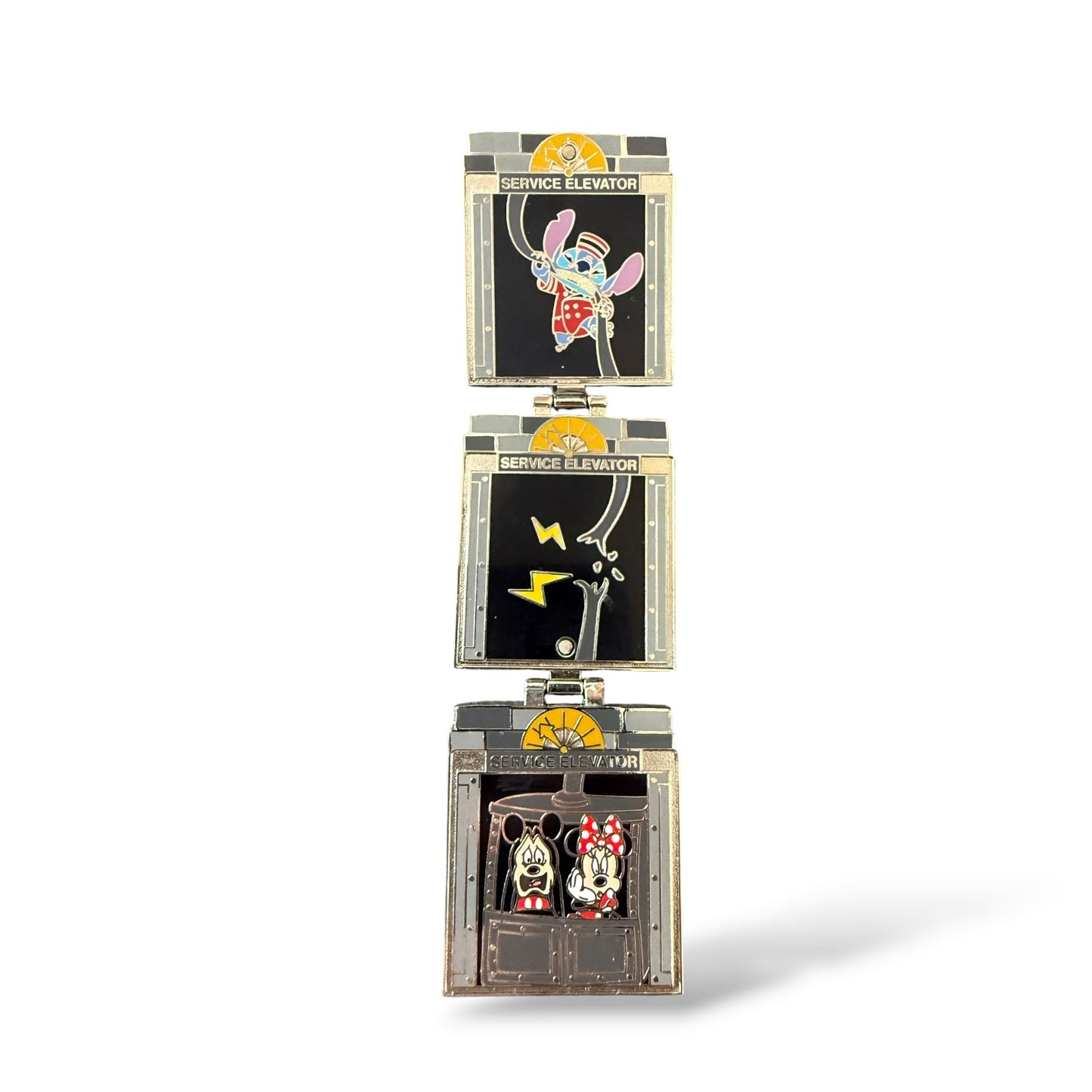 Disney Parks Twilight Zone Tower of Terror Service Elevator Mickey, Minnie and Stitch Hinge Pin