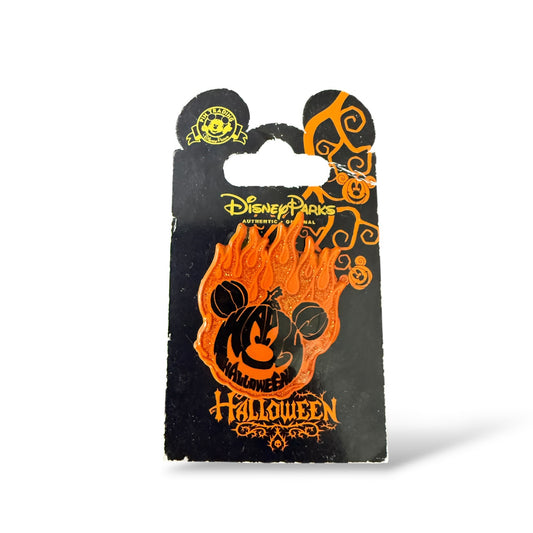 Disney Parks Halloween 2011 Flaming Pumpkin Mickey Pin