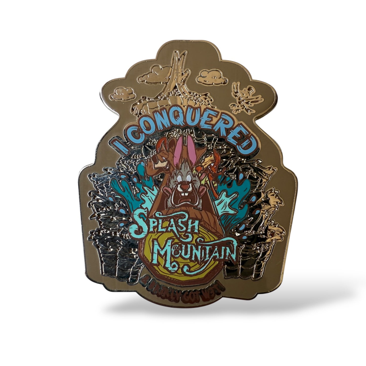 Disney Parks I Conquered Splash Mountain Brer Rabbit, Brer Bear, Brer Fox Pin